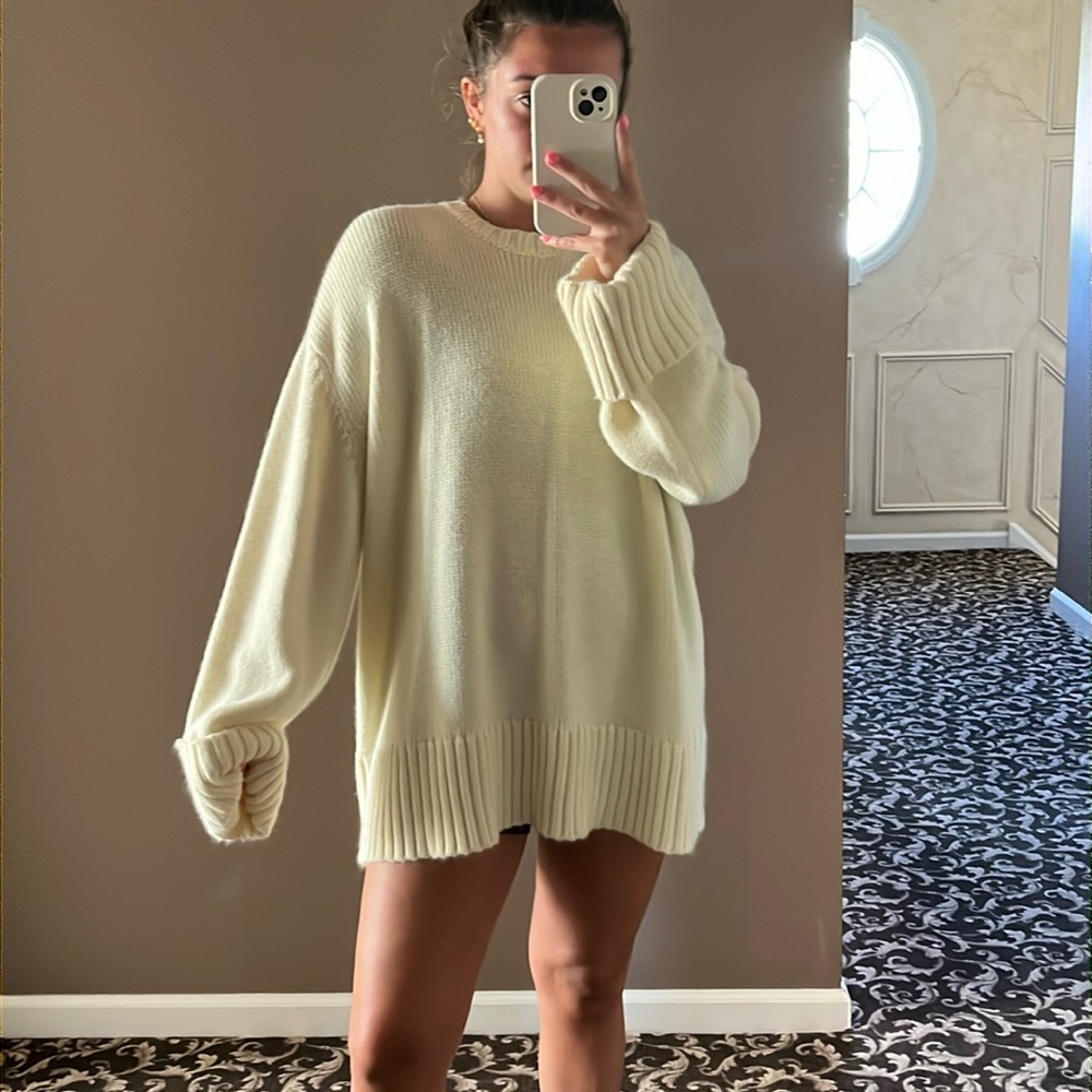 we wore what oversized crew neck sweater Ivory